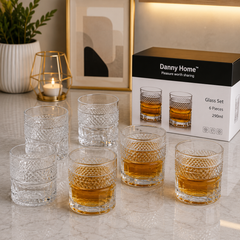 Danny Home Glass Tumbler Set – 290ml (6 Pcs)