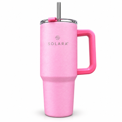 Solara Premium Travel Tumbler with Handle & Straw – Stylish Insulated Water Cup