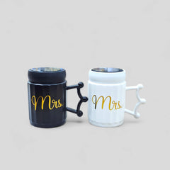 Mr & Mrs Ceramic Cup Set – 2 Pcs | Couple Coffee Mugs