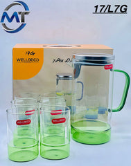 Glass Water Set with Tray – 7 Pieces (China)