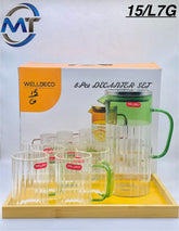 Glass Water Set with Tray – 7 Pieces (China)