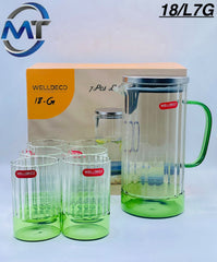 Glass Water Set with Tray – 7 Pieces (China)
