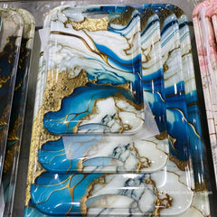 Premium Melamine Serving Tray Set – 4 Pcs Marble Design