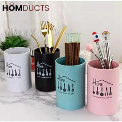 Colorful Stainless Steel Kitchen Utensil Holder Cup – Countertop Organizer Caddy for Spoons, Forks, Chopsticks & Cooking Tools