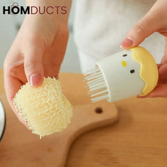 Cute Chick Egg-Shaped Kitchen Sponge Holder with Scrubber β Adorable Dishwashing Tool Organizer