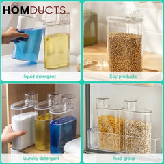 Transparent Airtight Kitchen Dispenser with Handle – 1PC Storage Container for Liquid & Dry Items