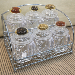 6 Pcs Acrylic Jar Set with Lids | Transparent Kitchen Storage Containers | Multipurpose Organizer
