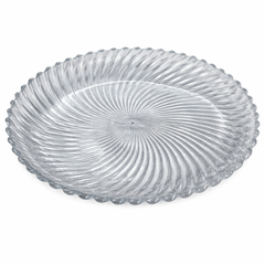 Santa Glass Cake Platter – Elegant Spiral Design Serving Plate
