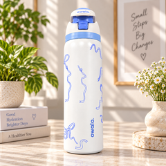 Printed Owala FreeSip Insulated Stainless Steel Water Bottle – 24 oz (Designer Edition)