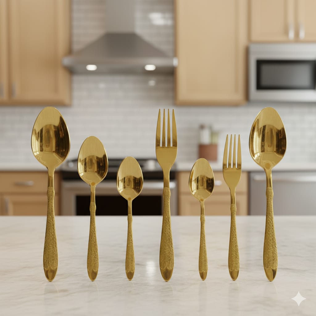 Loose Golden Cutlery Set | Premium Stainless Steel Cutlery