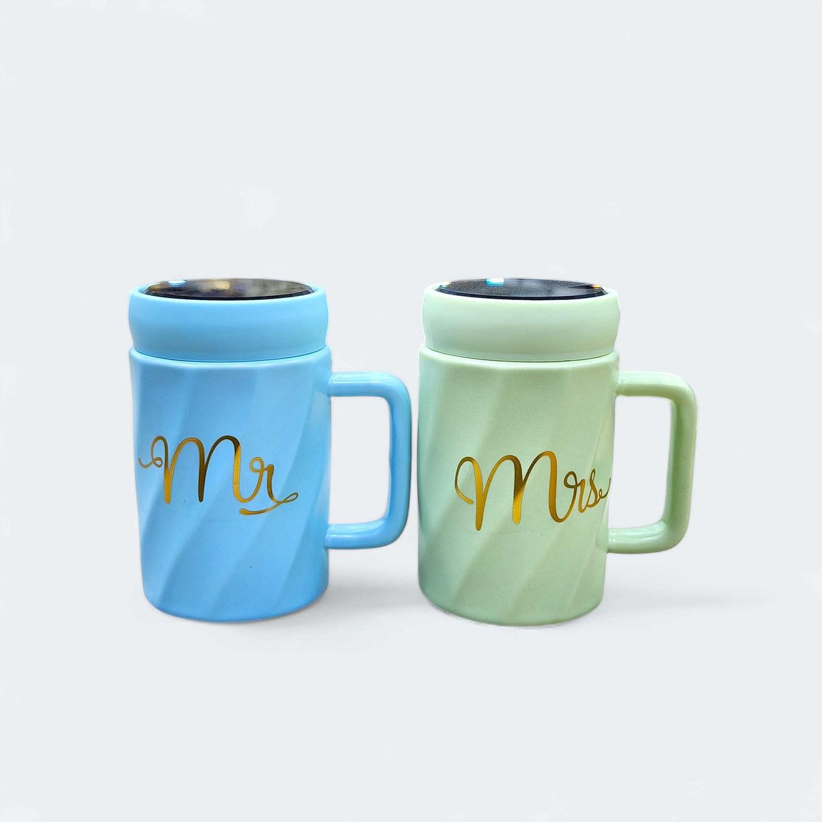 Mr & Mrs Ceramic Cup Set – 2 Pcs | Couple Coffee Mugs