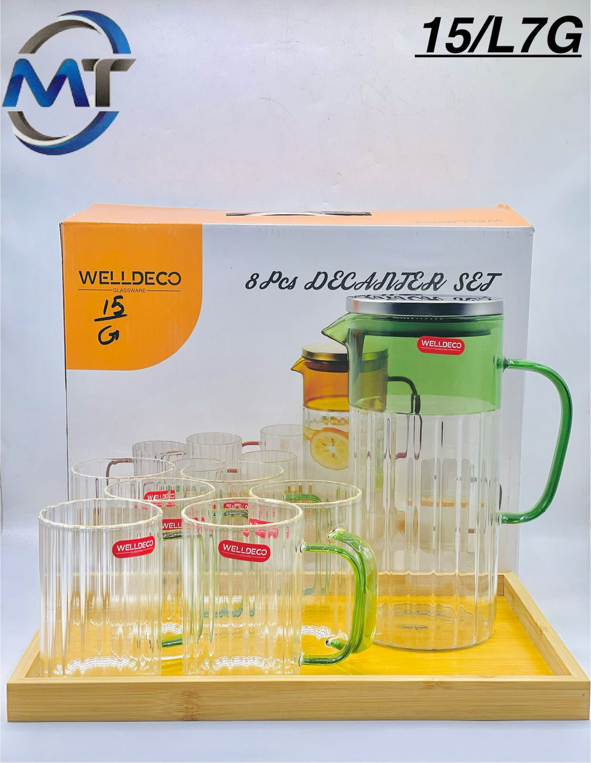 Glass Water Set with Tray – 7 Pieces (China)