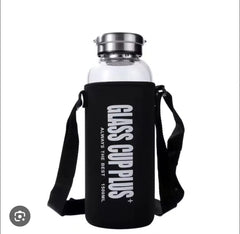 500ML Premium Glass Water Bottle with Protective Sleeve & Carry Handle