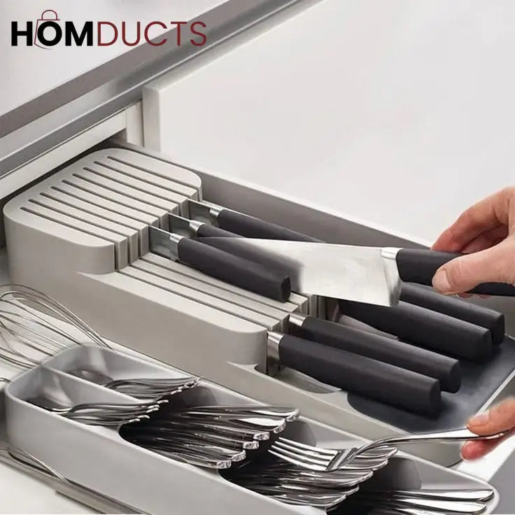 Kitchen drawer knife organizer.