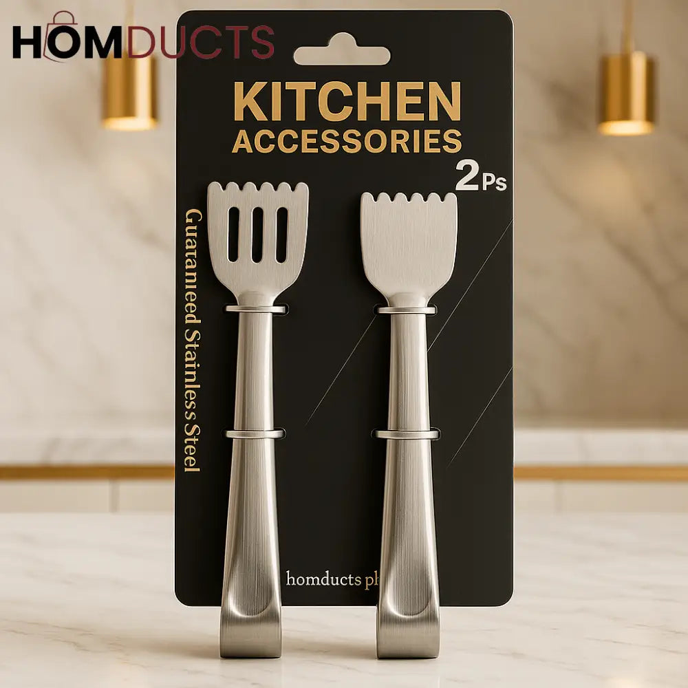 Premium Stainless Steel Kitchen Tongs Set – 2 Pcs
