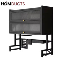 Wall-Mounted Kitchen Dish Rack with Storage Shelf, Knife Holder, and Utensil Organizer - Over Sink Space Saver